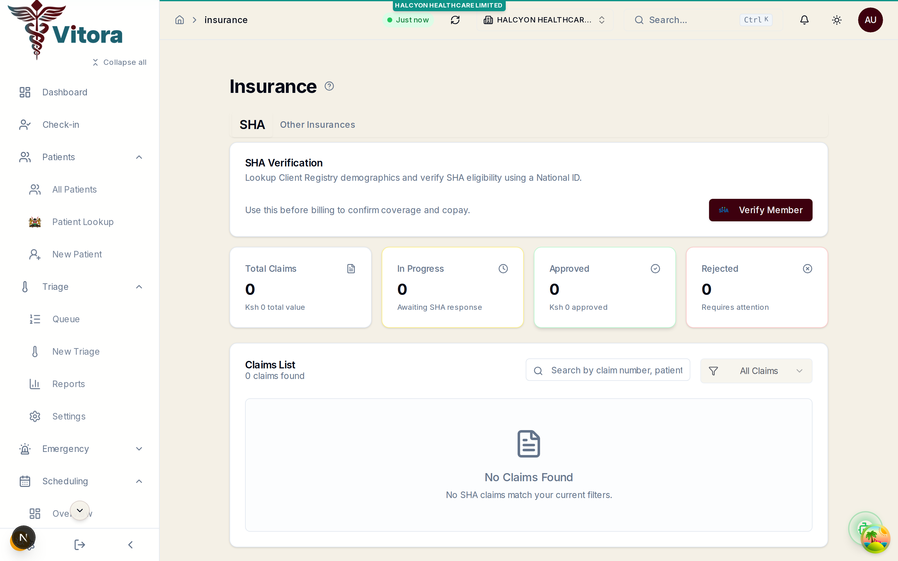 SHA insurance eligibility and claims